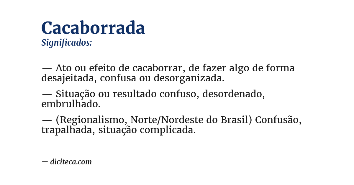 Significado de cacaborrada