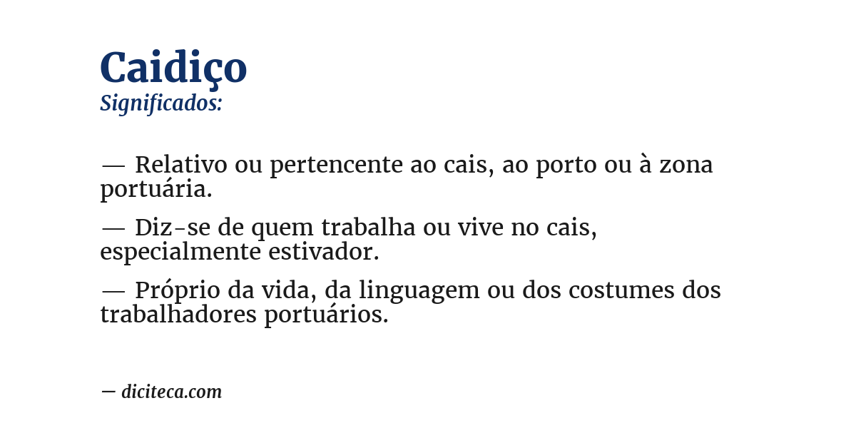 Significado de caidiço