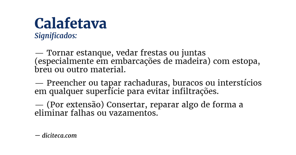Significado de calafetava