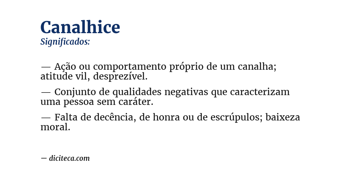 Significado de canalhice