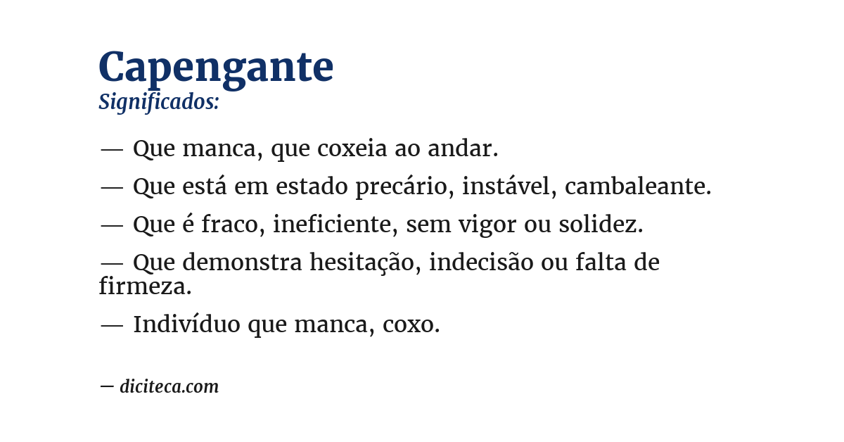 Significado de capengante