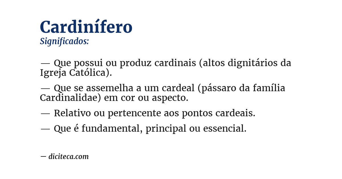 Significado de cardinífero