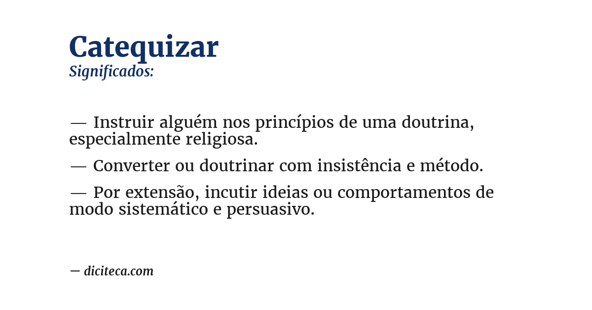 Significado de catequizar