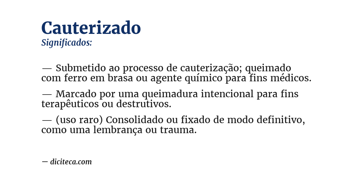 Significado de cauterizado