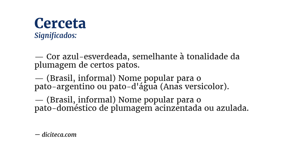 Significado de cerceta