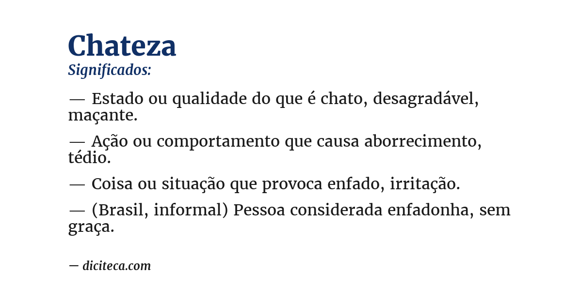 Significado de chateza