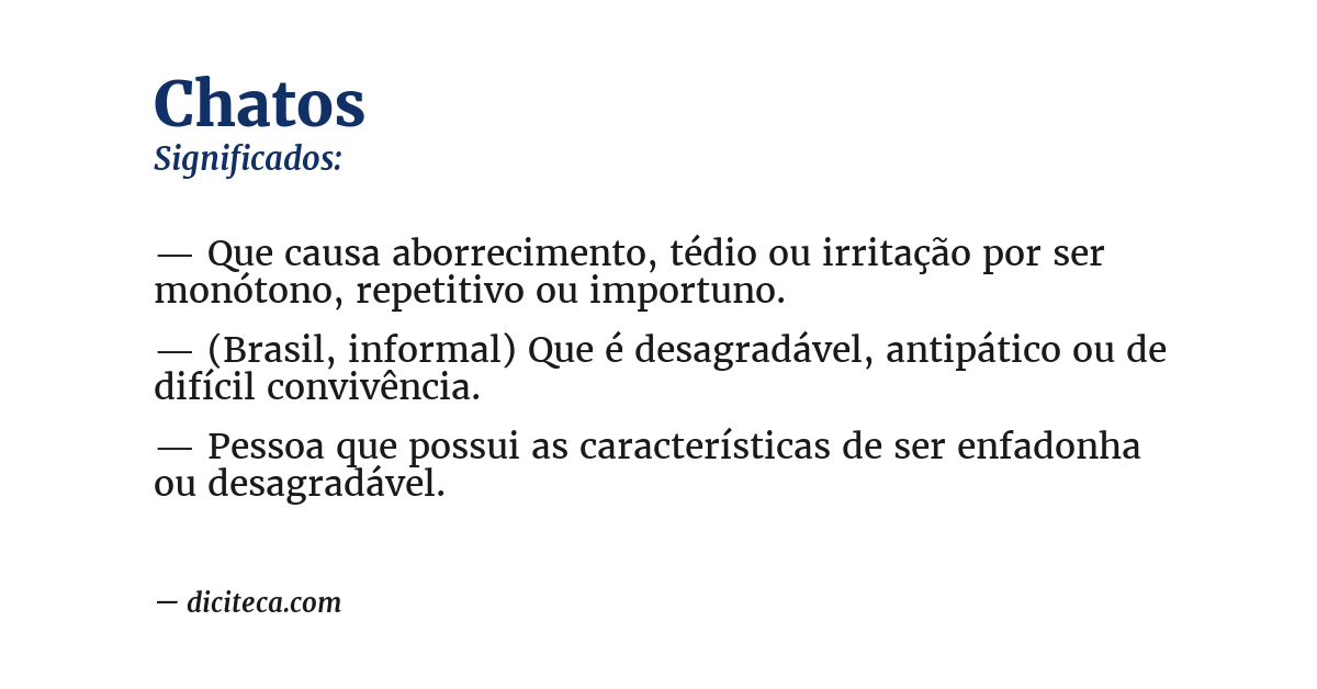 Significado de chatos
