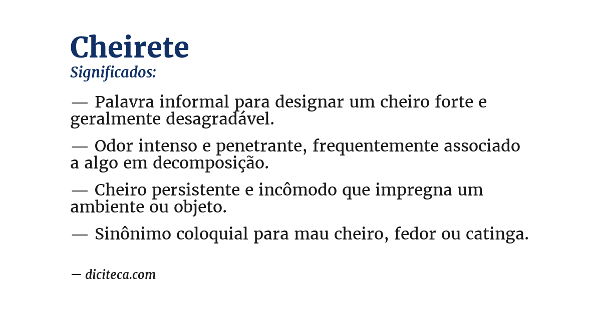 Significado de cheirete