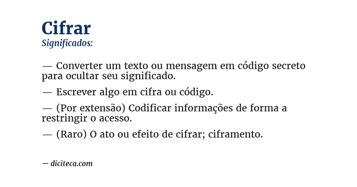 Significado de cifrar