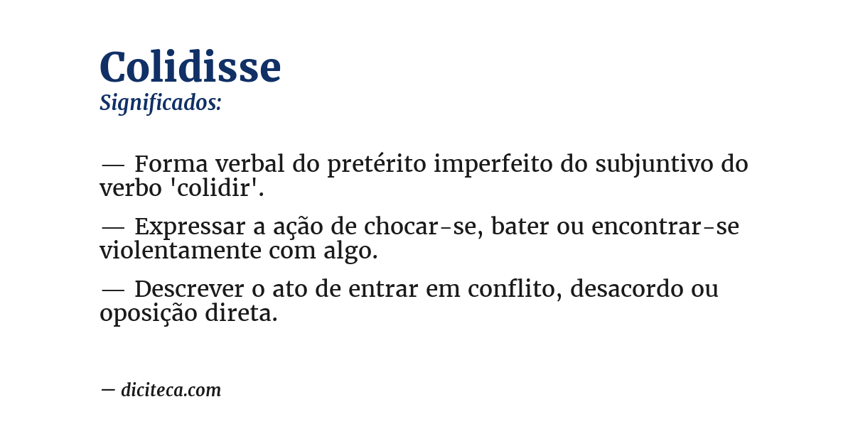 Significado de colidisse