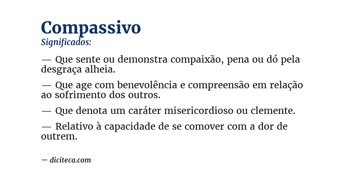 Significado de compassivo