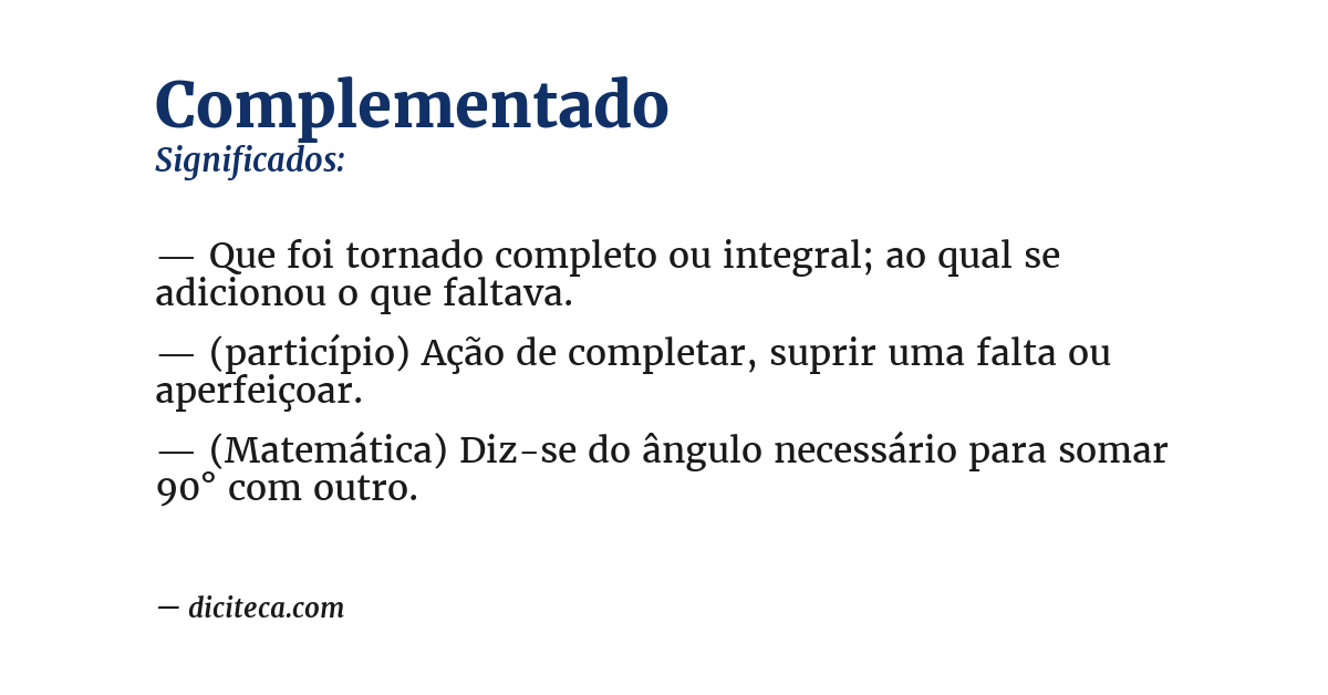 Significado de complementado