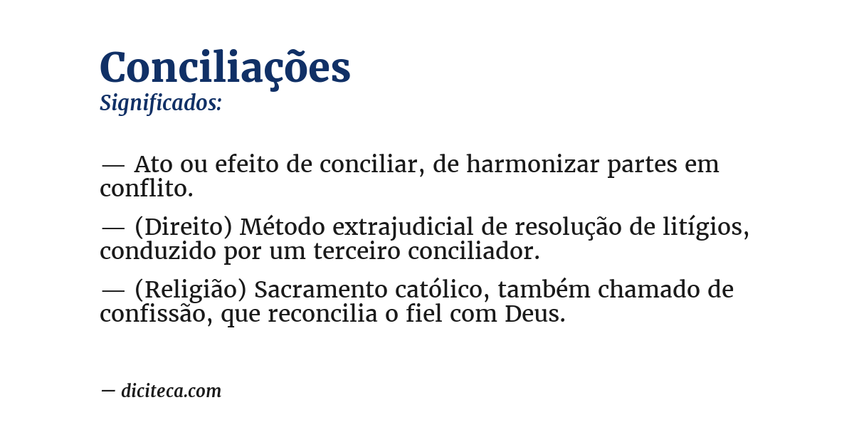 Significado de conciliações