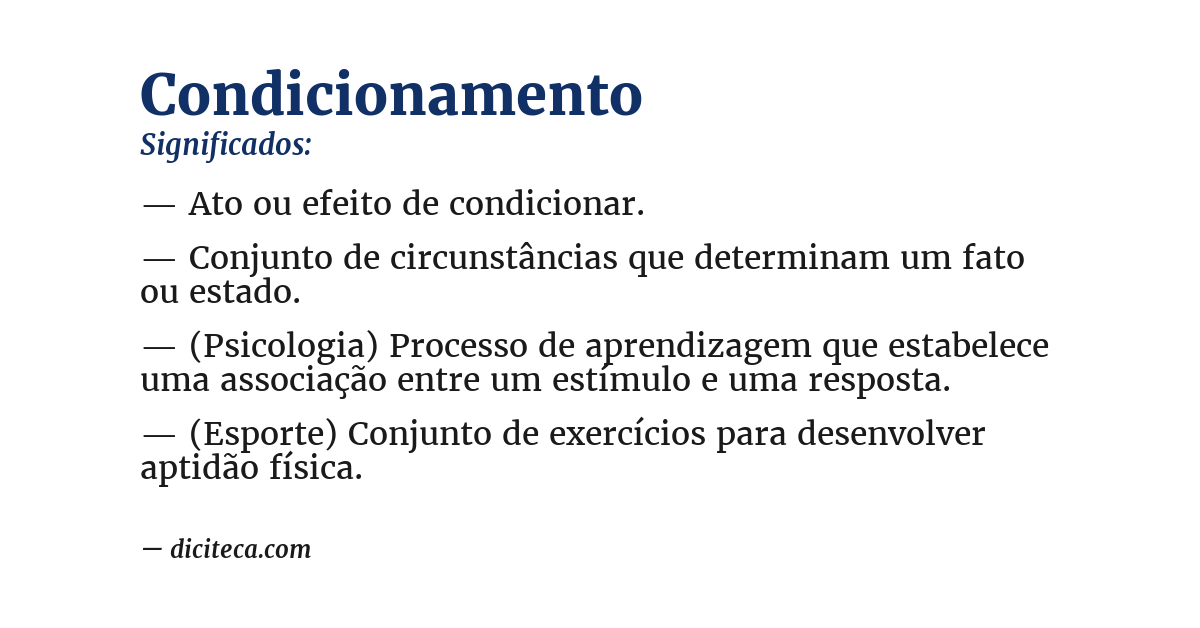 Significado de condicionamento