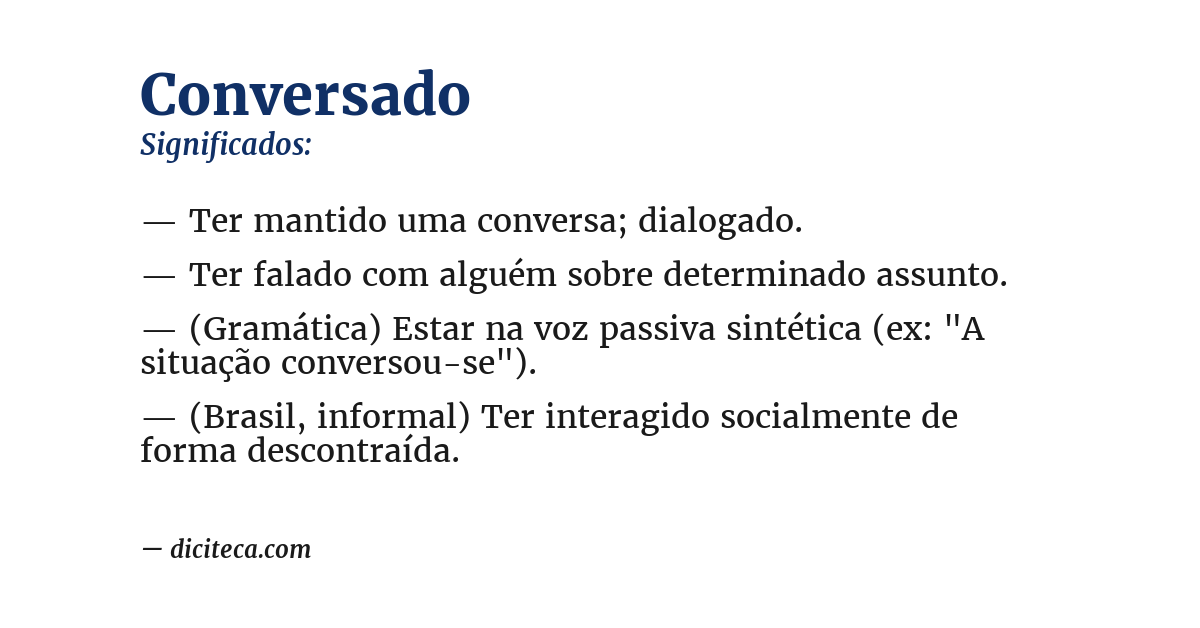 Significado de conversado