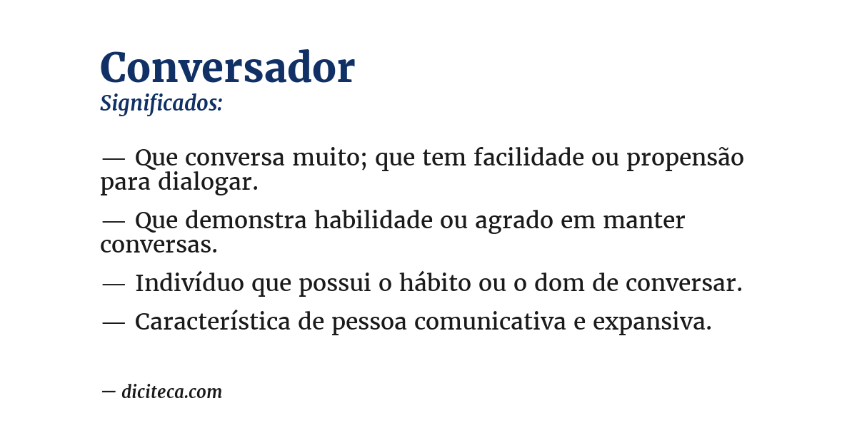 Significado de conversador