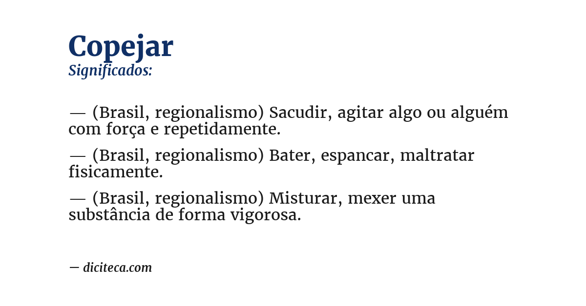 Significado de copejar