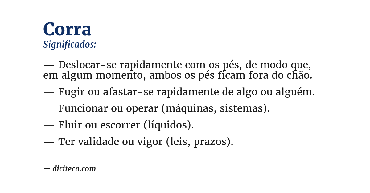 Significado de corra