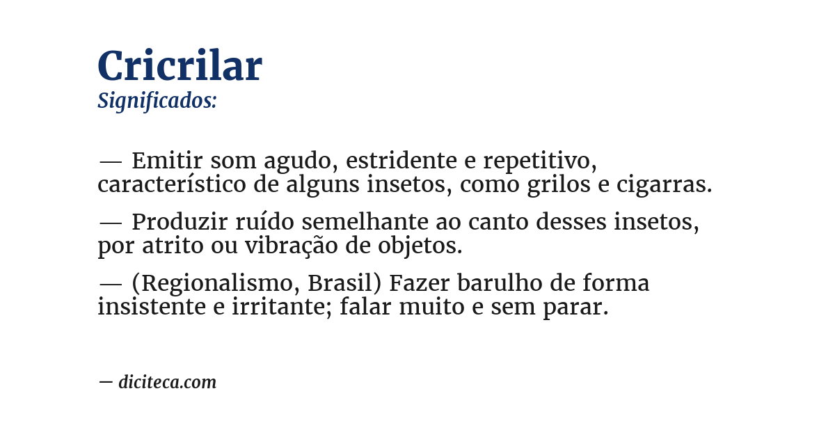 Significado de cricrilar