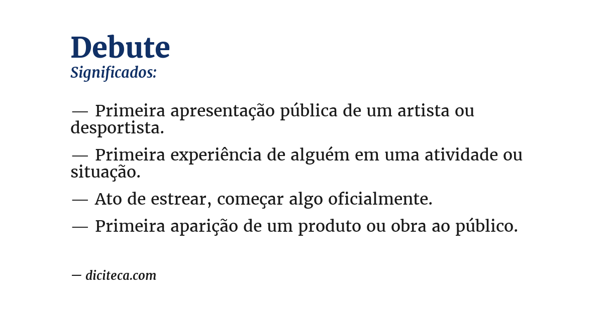 Significado de debute