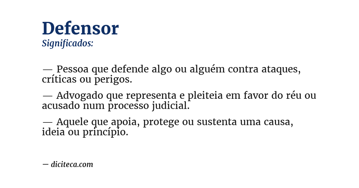 Significado de defensor