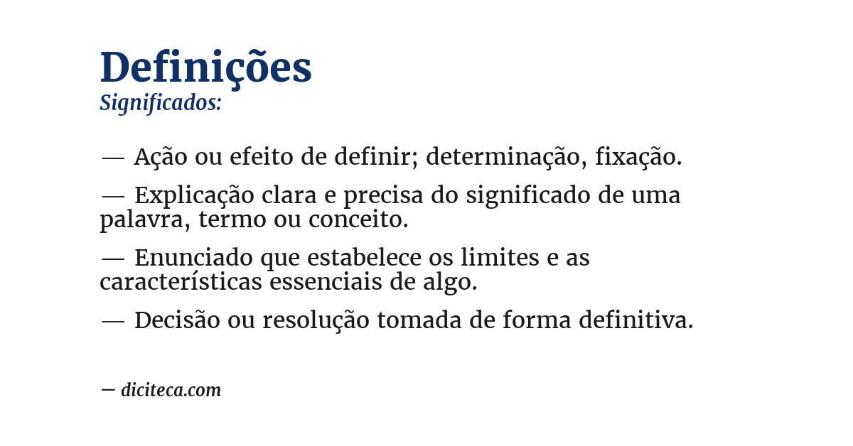 Significado de definições