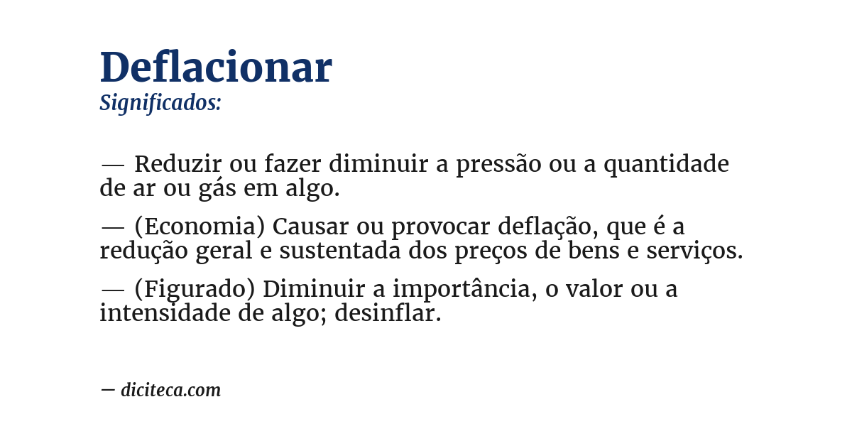 Significado de deflacionar
