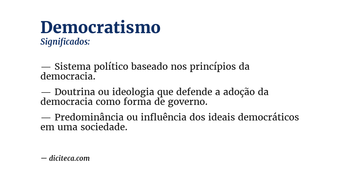 Significado de democratismo