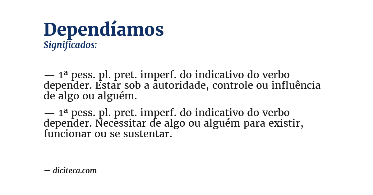Significado de dependíamos