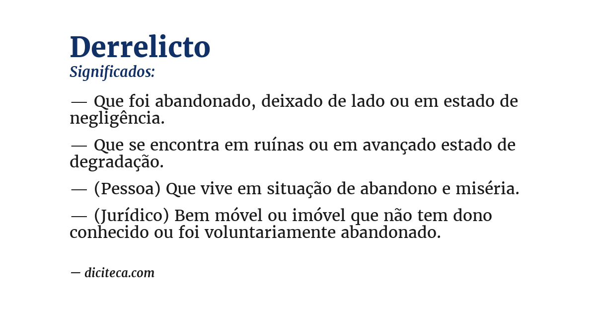 Significado de derrelicto