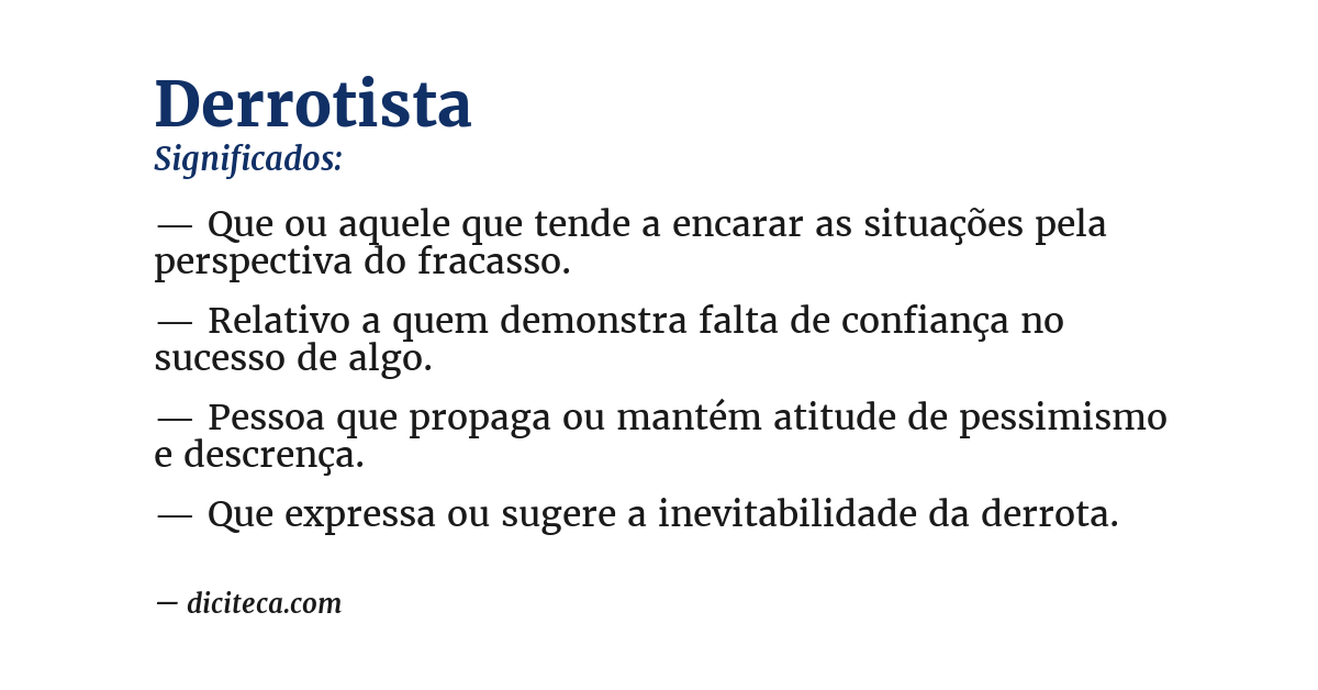 Significado de derrotista