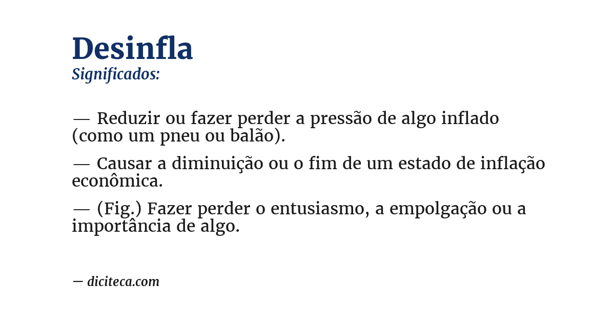 Significado de desinfla