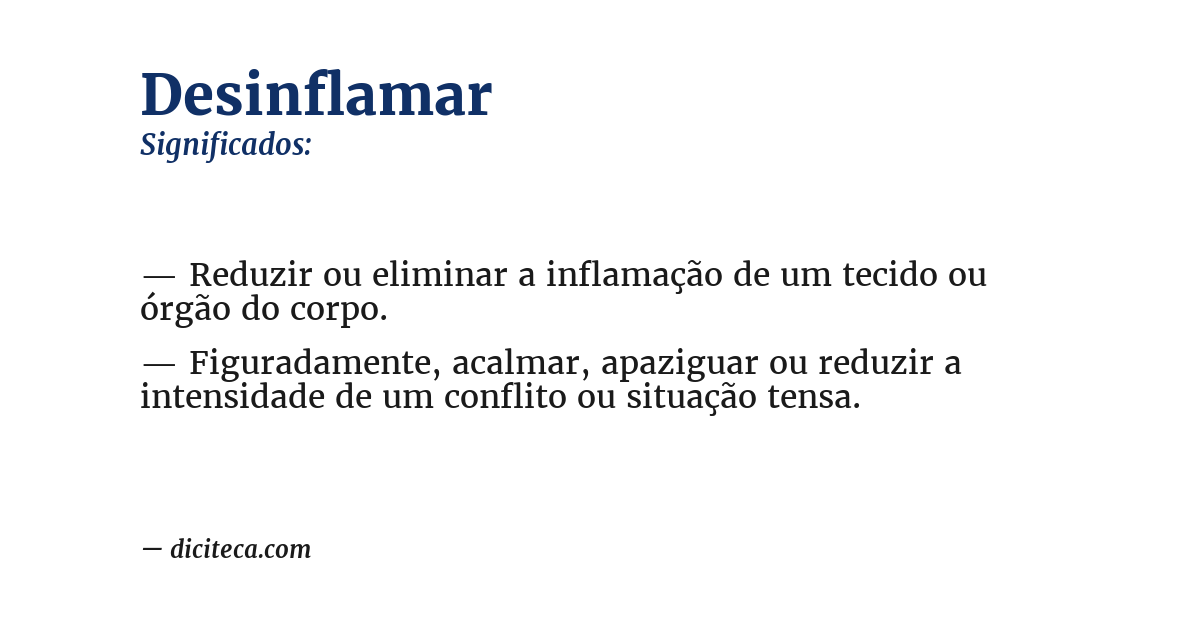 Significado de desinflamar