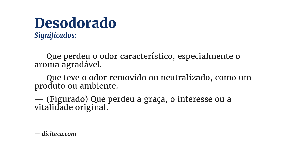 Significado de desodorado