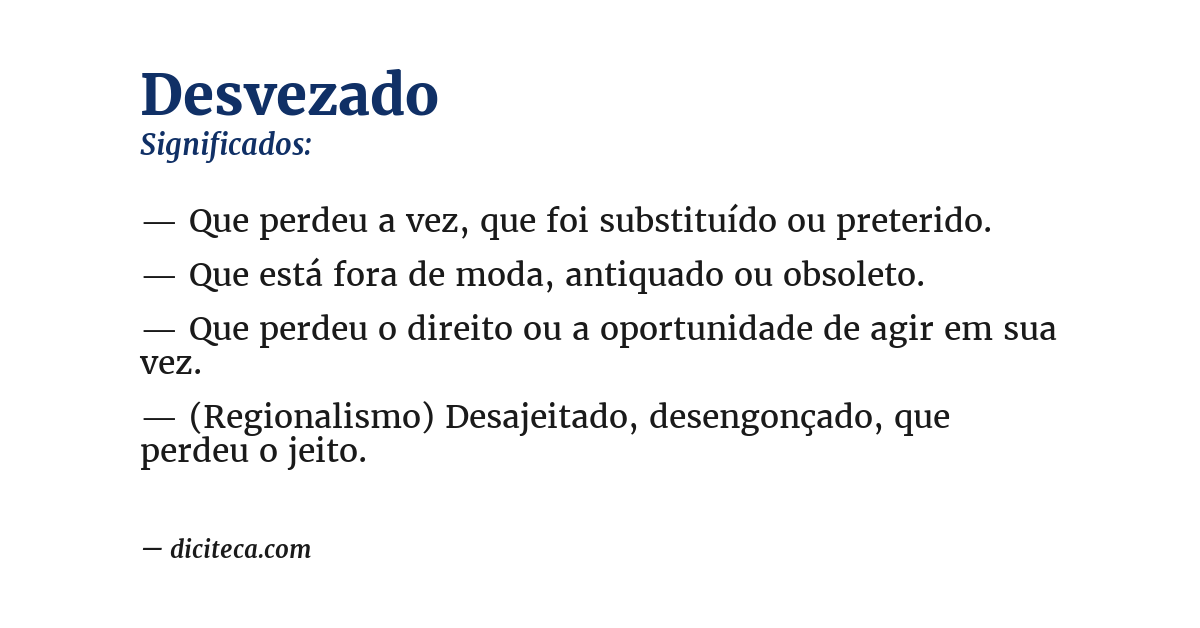 Significado de desvezado
