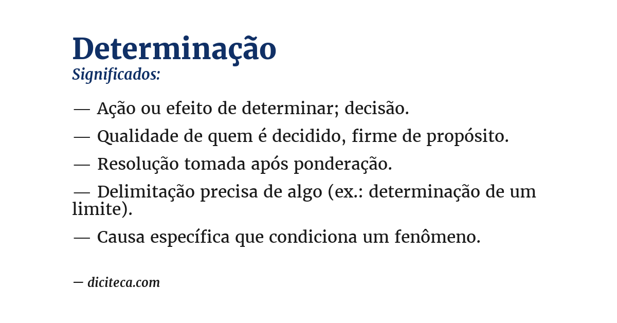 Significado de determinação