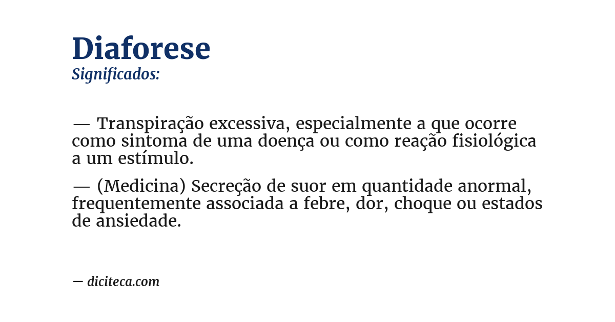 Significado de diaforese