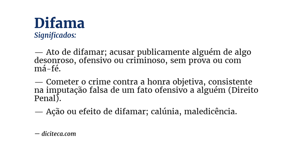 Significado de difama