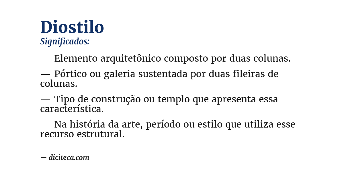 Significado de diostilo