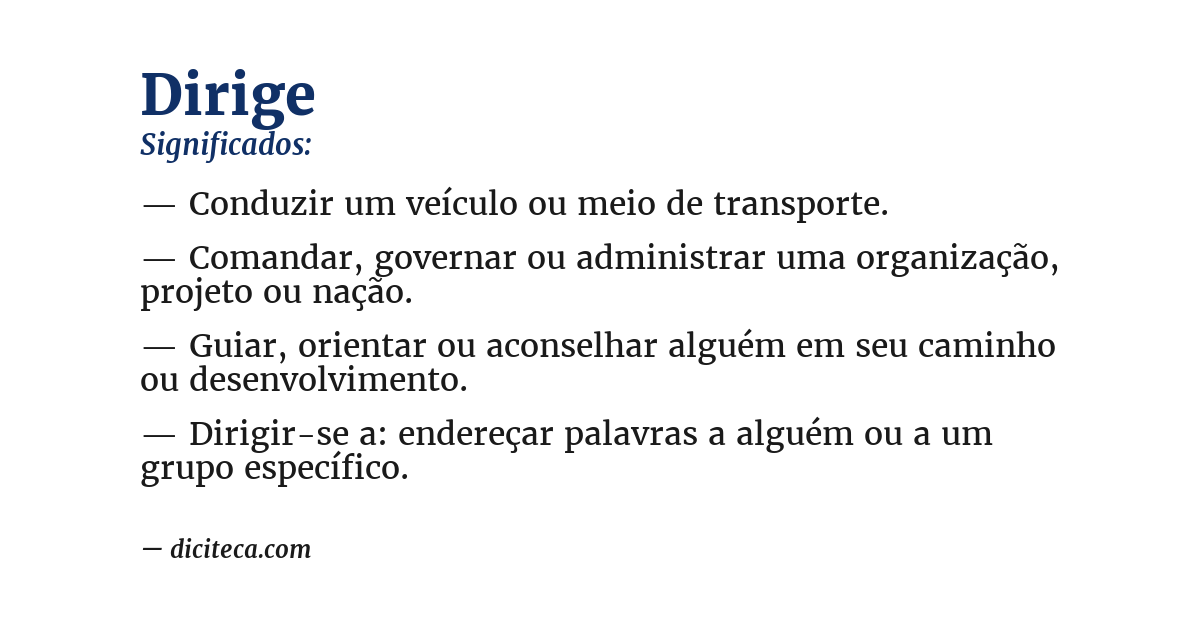 Significado de dirige