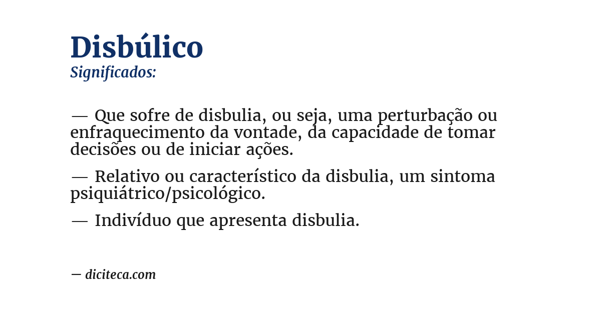 Significado de disbúlico