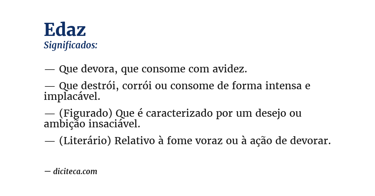 Significado de edaz