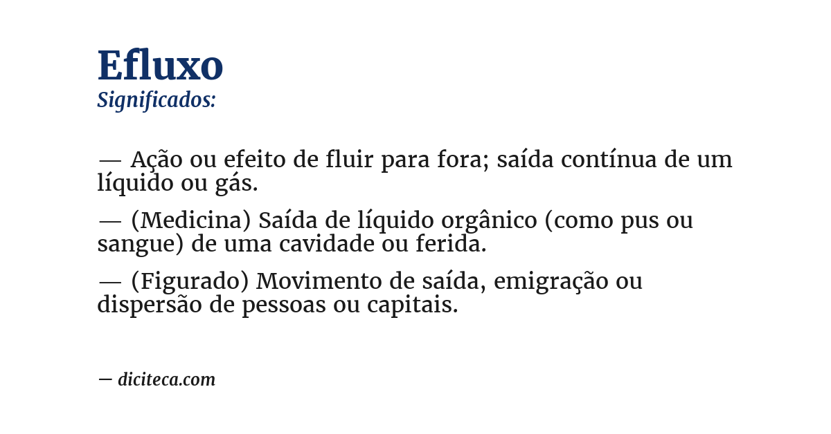 Significado de efluxo