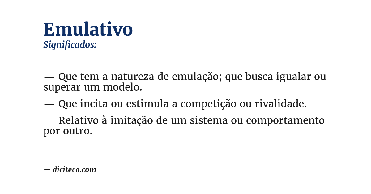 Significado de emulativo