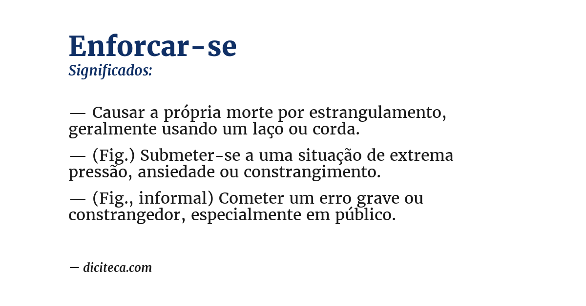 Significado de enforcar-se