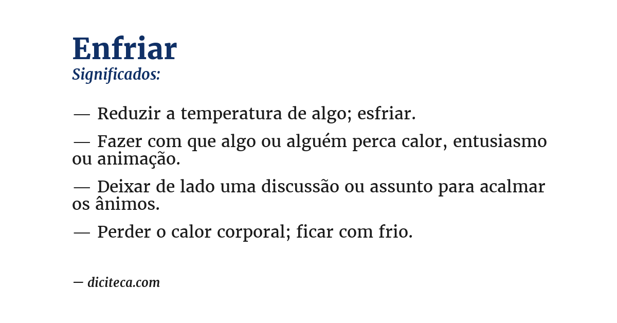 Significado de enfriar
