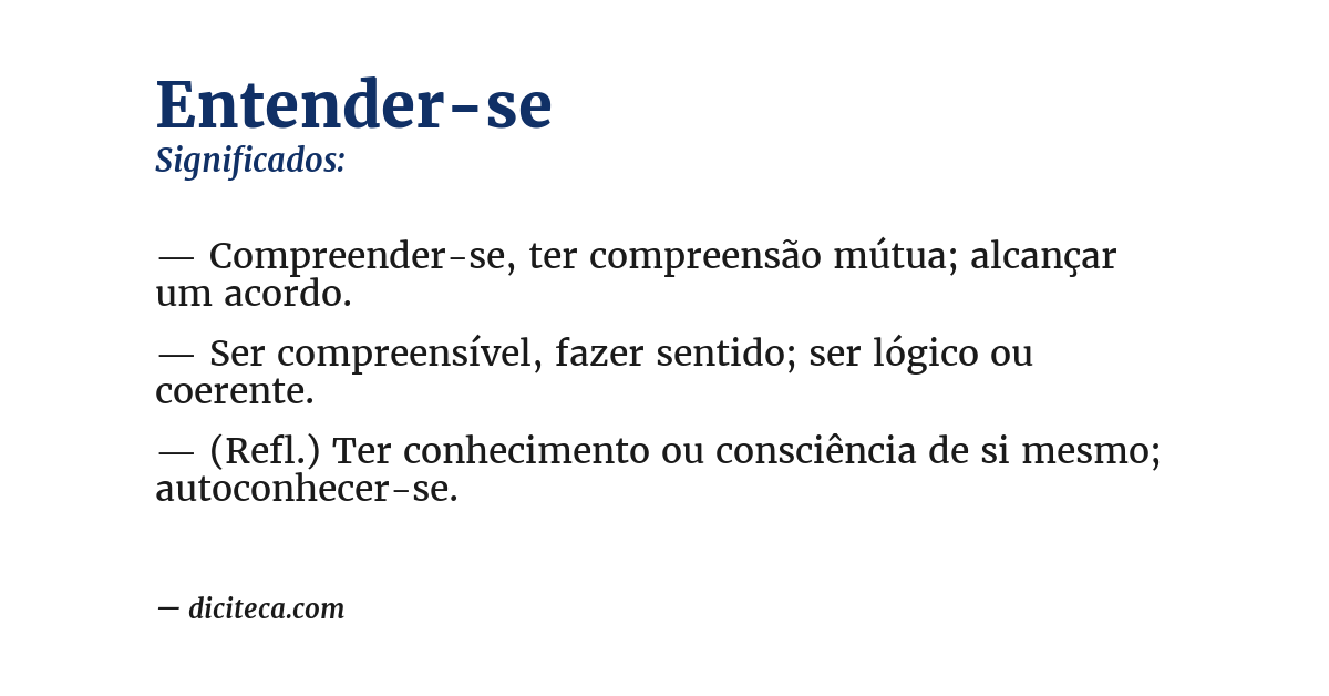 Significado de entender-se