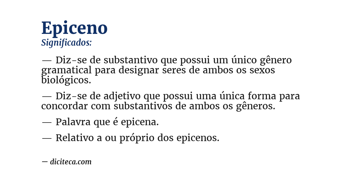 Significado de epiceno