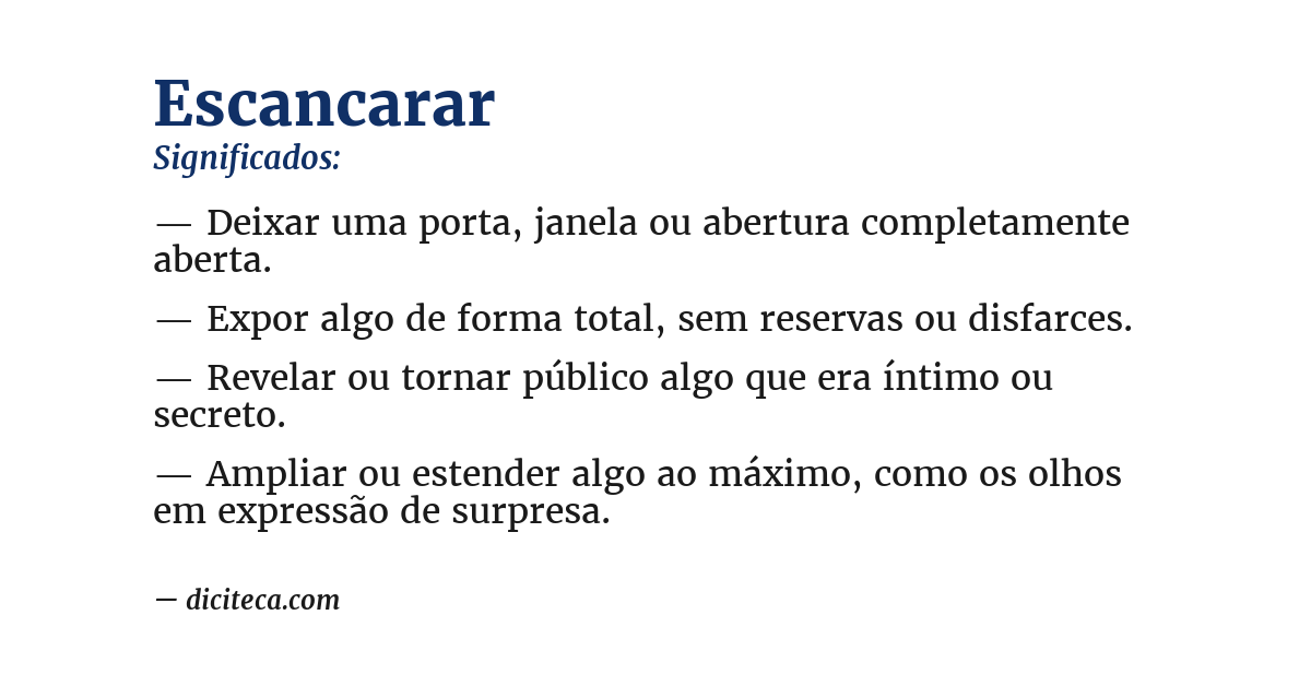 Significado de escancarar