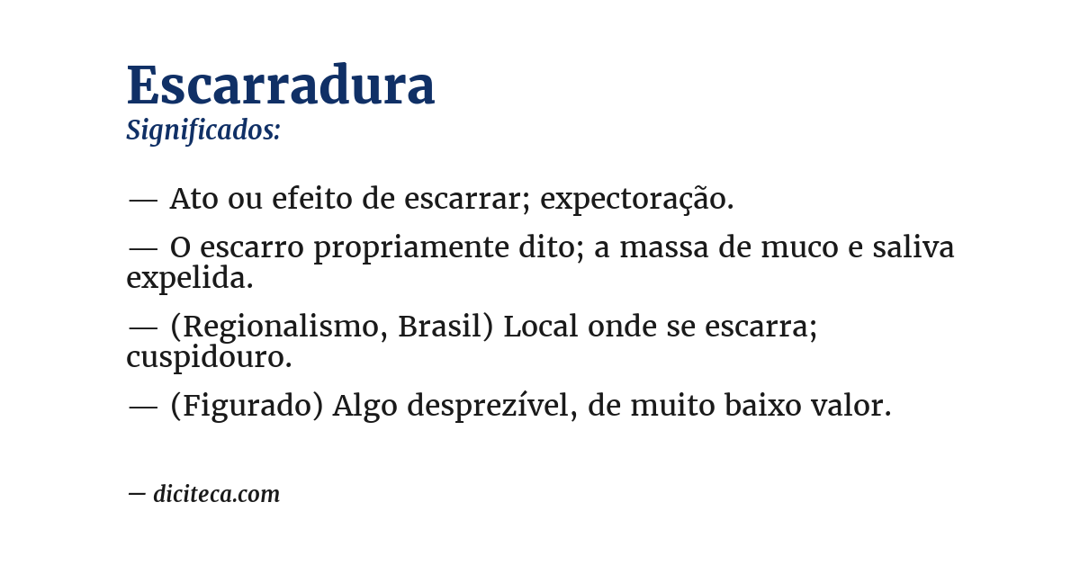 Significado de escarradura